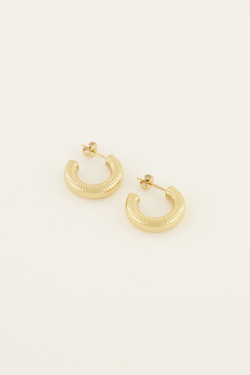 Pendientes redondos con sutil detalle de nervadura