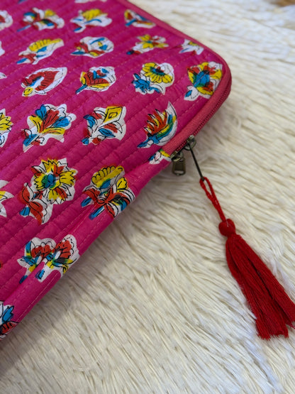 Funda de ordenador - Fucsia floral