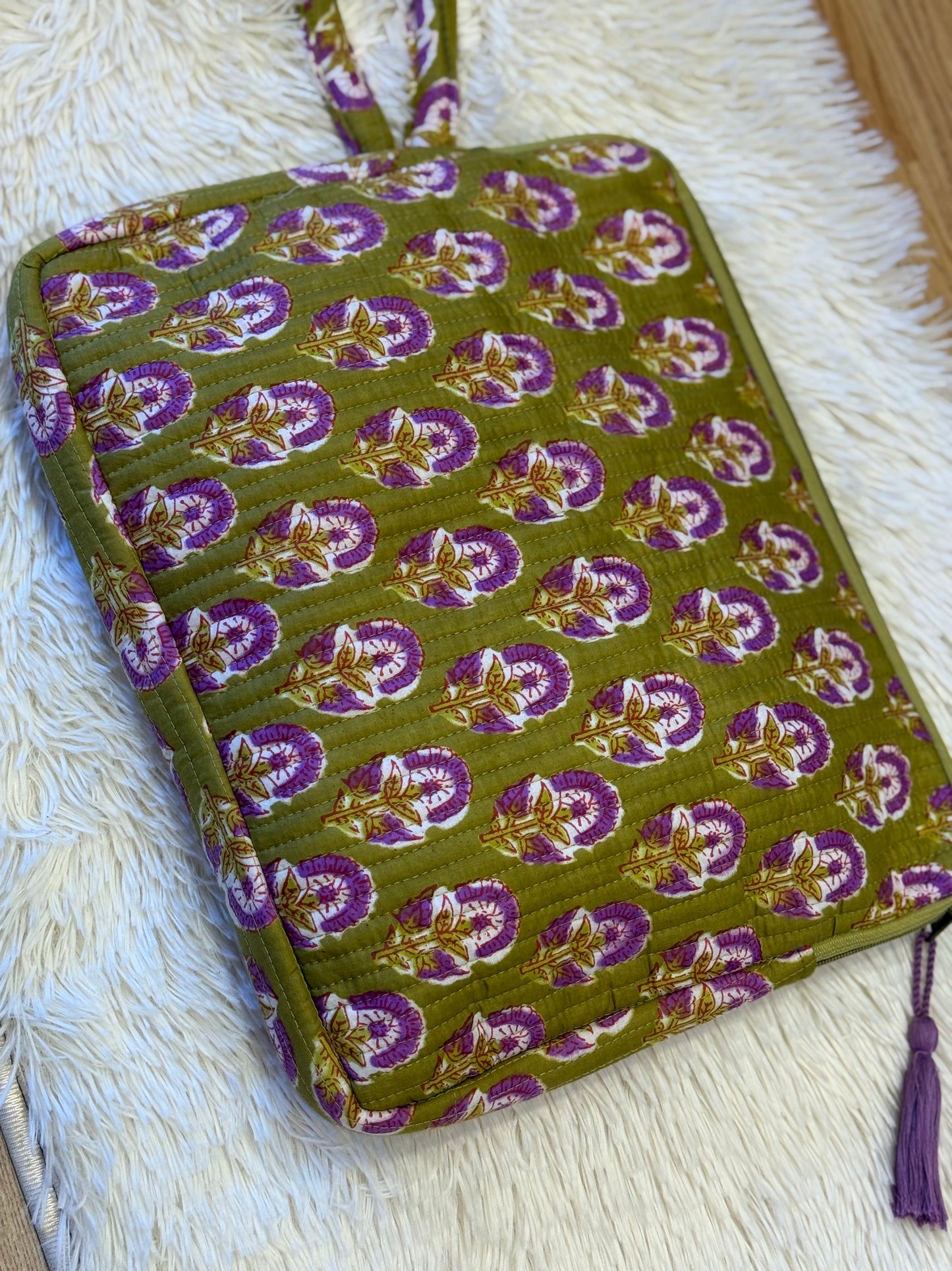 Funda de ordenador - Lavanda y verde