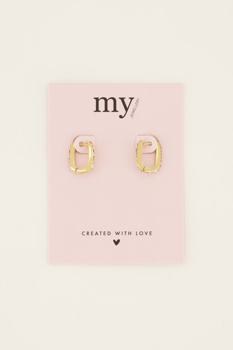 Pendientes de aro con pedrería