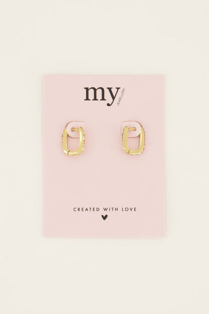 Pendientes de aro con pedrería