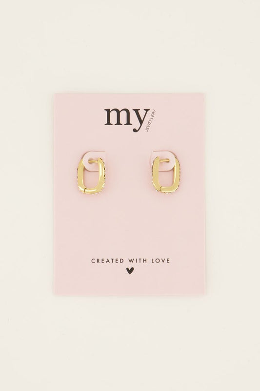 Pendientes de aro con pedrería