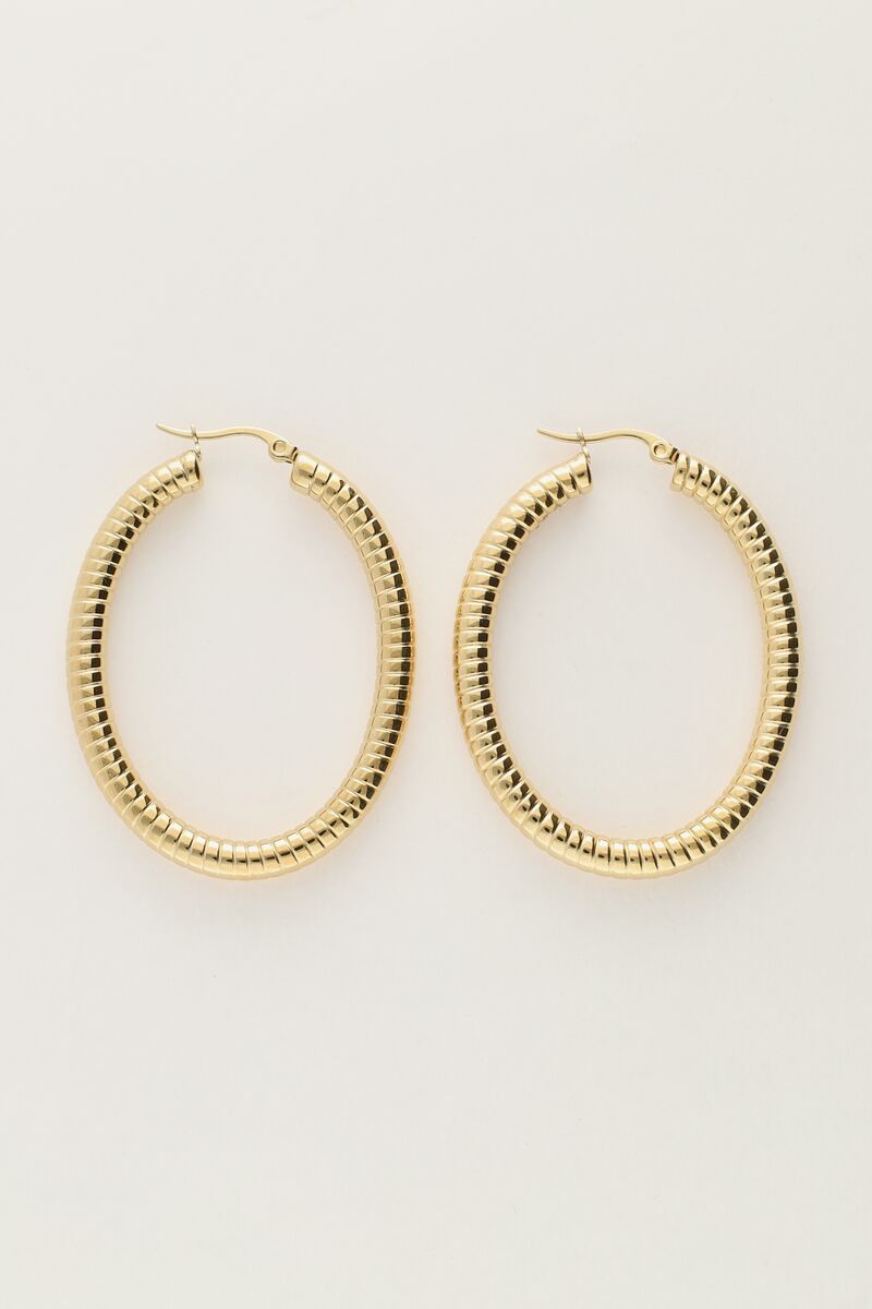 Pendientes de canalé ovalados