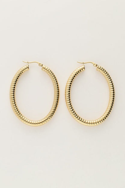 Pendientes de canalé ovalados