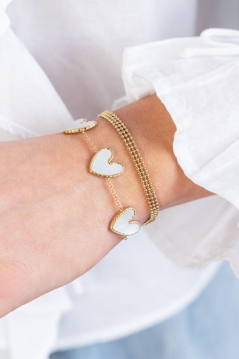 Pulsera corazón de nácar