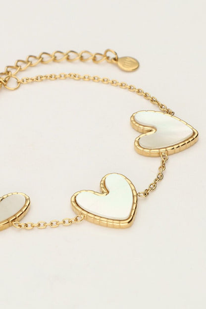 Pulsera corazón de nácar
